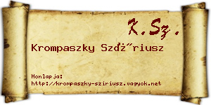 Krompaszky Szíriusz névjegykártya